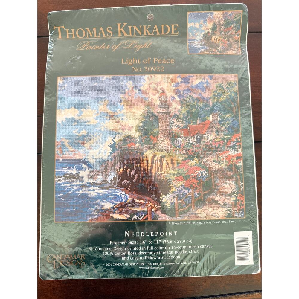 Thomas Kinkade Light of Peace Needlepoint Kit Candamar Designs NEW Sealed #30922